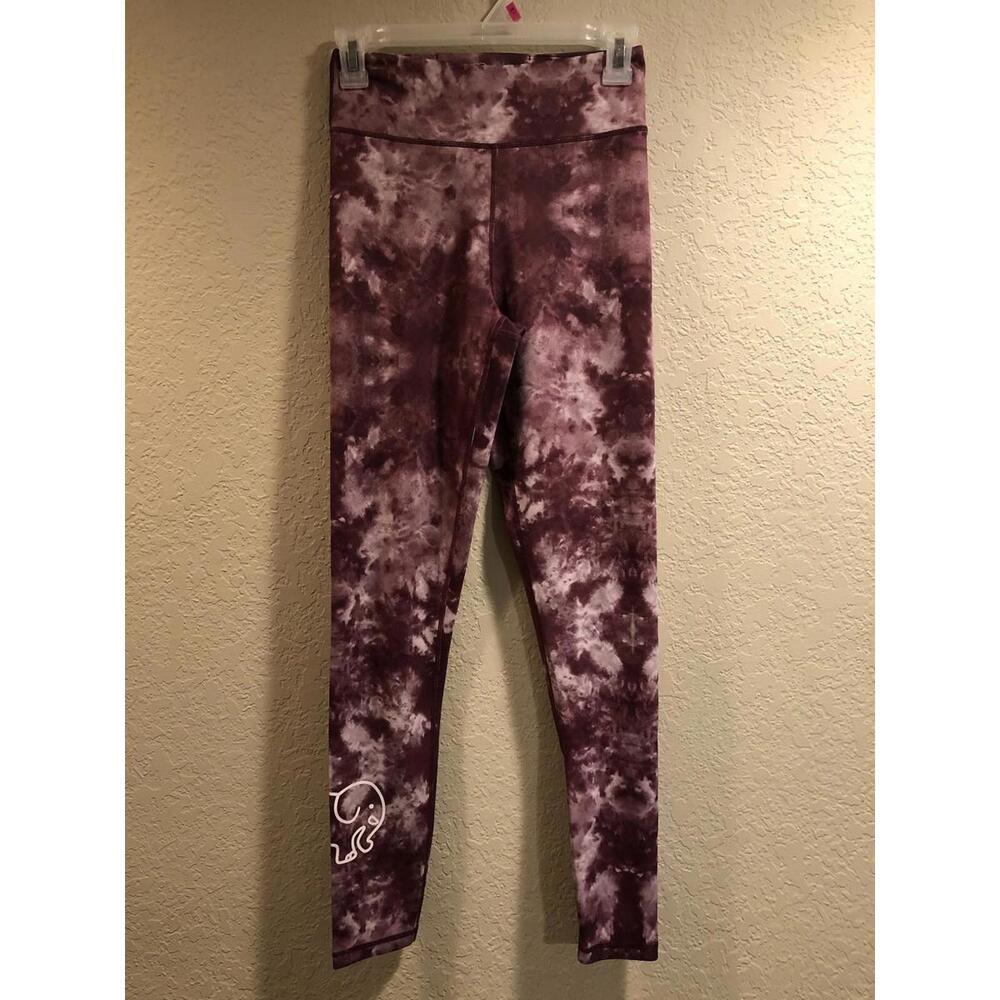 Ivory Ella Elephant Pink Tie Dye Athletic Leggings - Size S